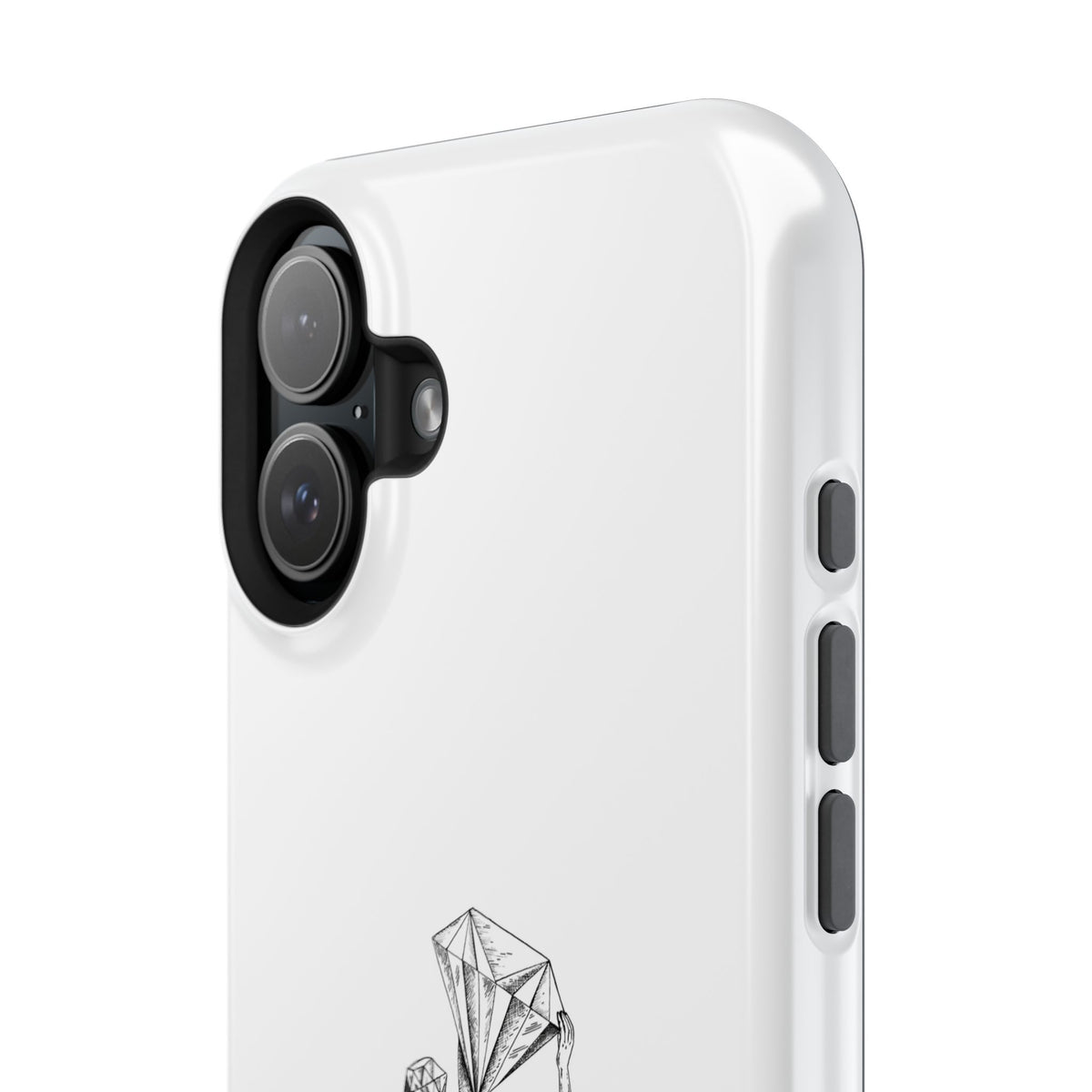 Diamond in the Rough (B&W) Impact-Resistant Cases