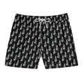 Diamond in the Rough- Black Men's Mid-Length Swim trunks
