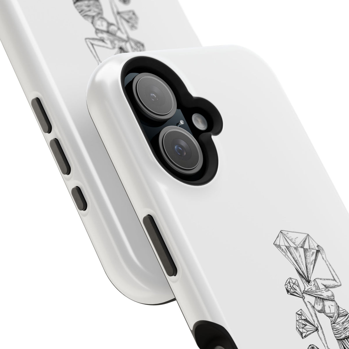 Diamond in the Rough (B&W) Impact-Resistant Cases