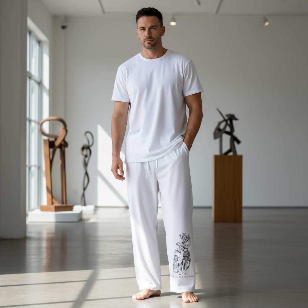 Diamond in the Rough-B&W Sketch Men's Pajama Pants