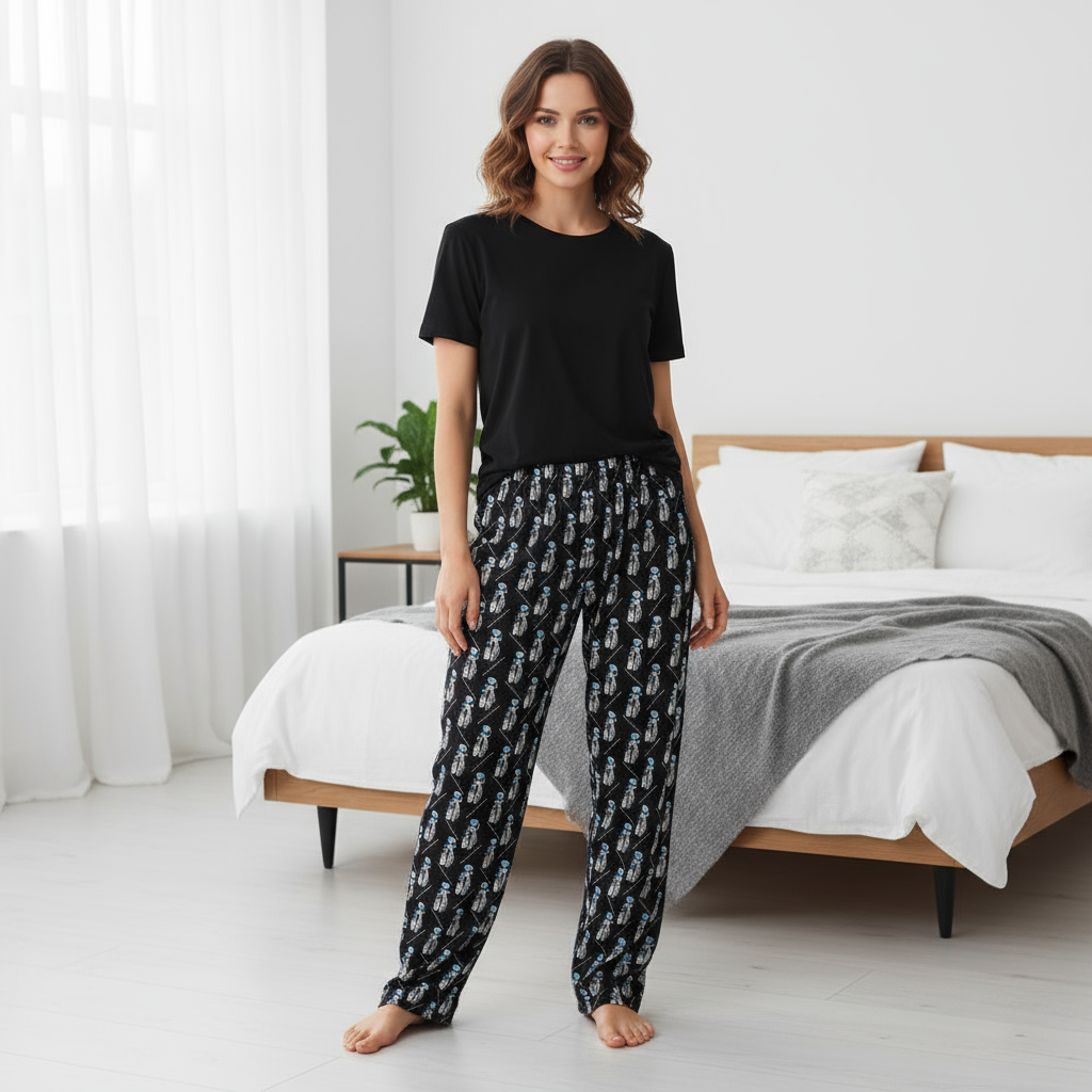 Diamond in the Rough-Black Women's Pajama Pants