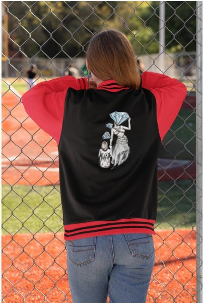 Diamond in the Rough-B&B Sketch Unisex Heavyweight Letterman Jacket