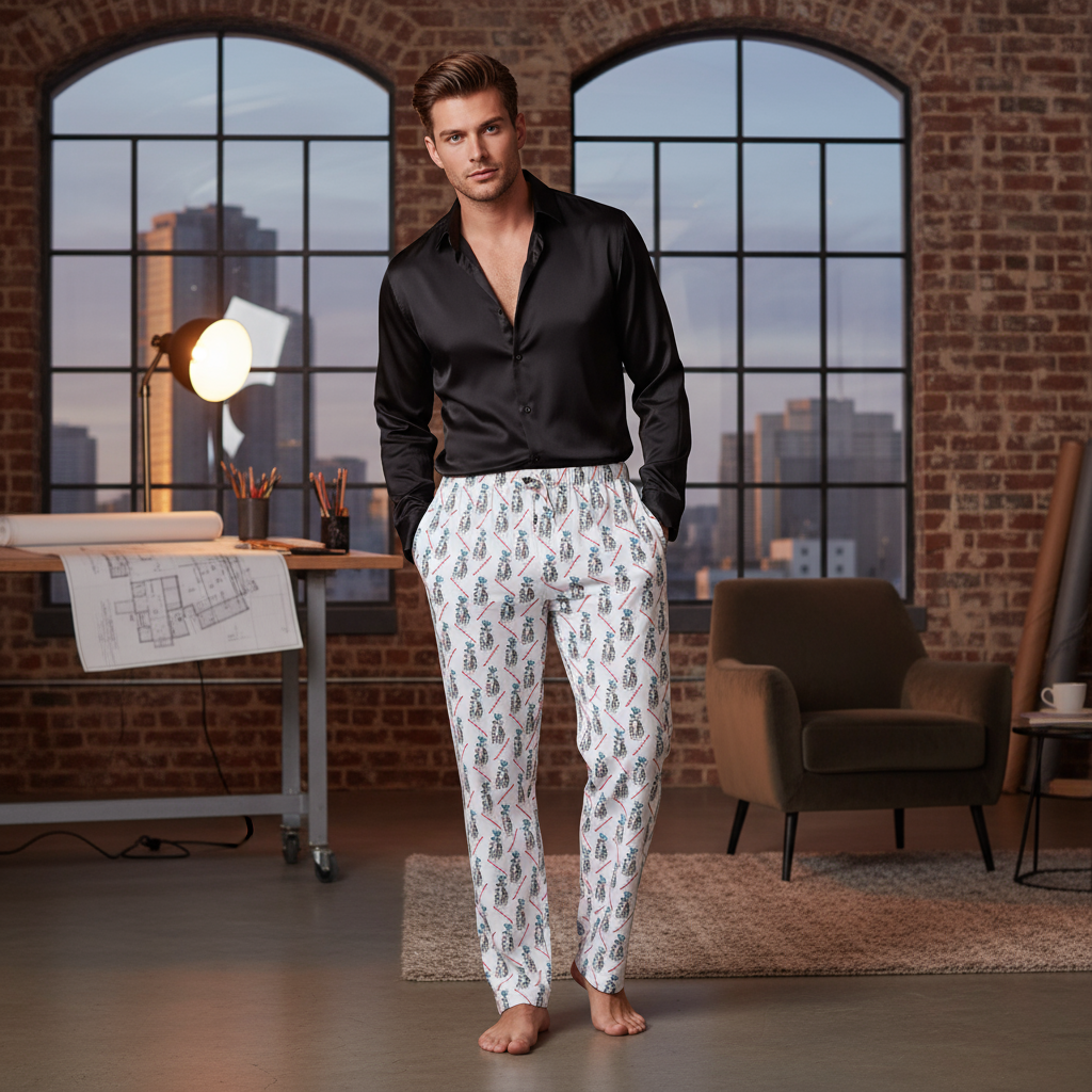 Diamond in the Rough-White Men's Pajama Pants