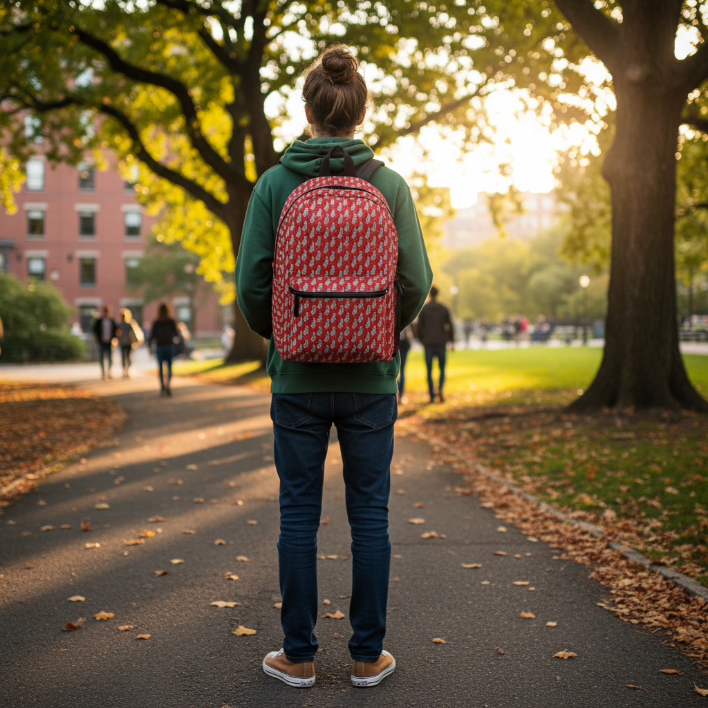 Diamond in the Rough-Red Sketch Fabric Backpack