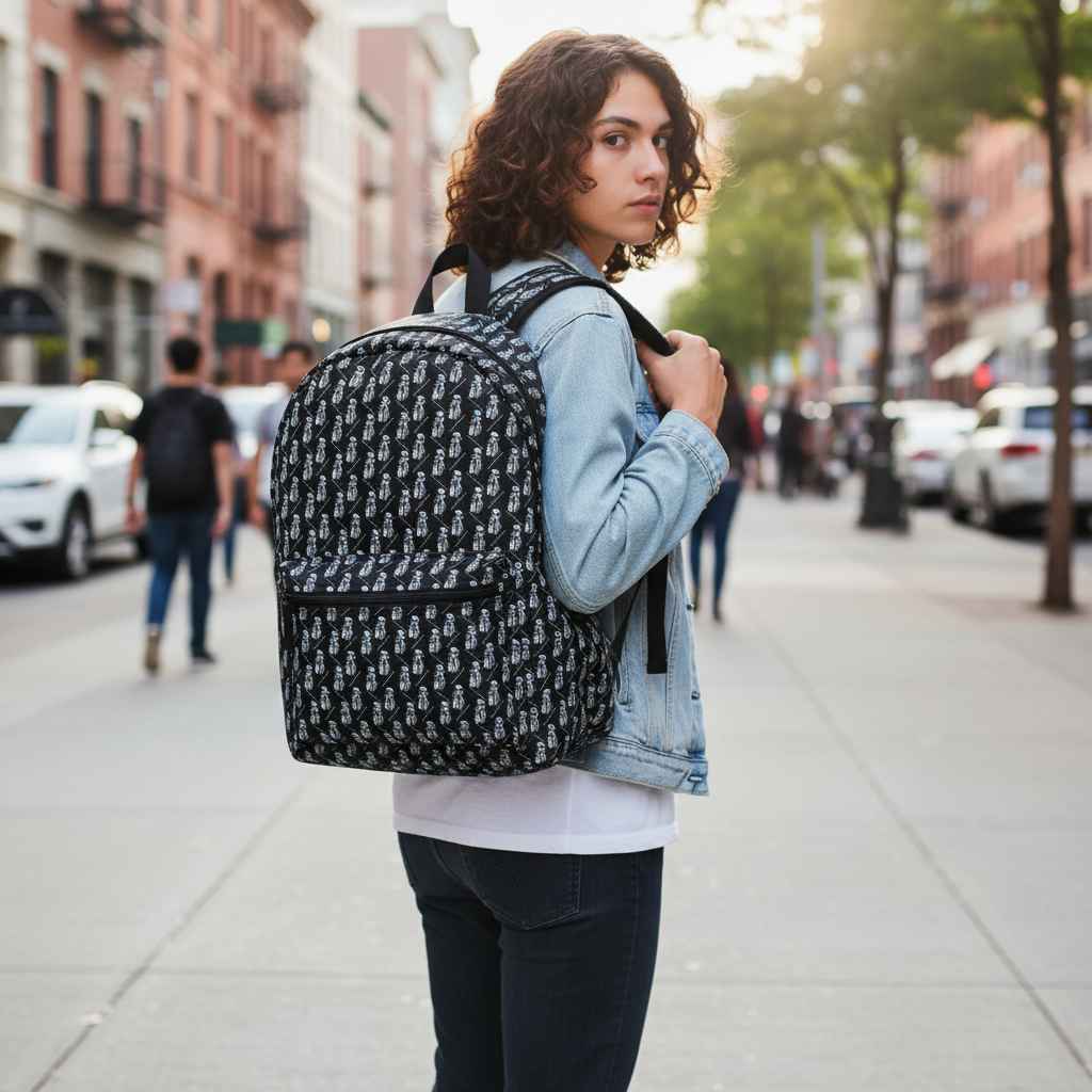 Diamond in the Rough-Black Sketch Backpack
