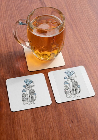 Diamond in the Rough-B&B Sketch Coaster Set