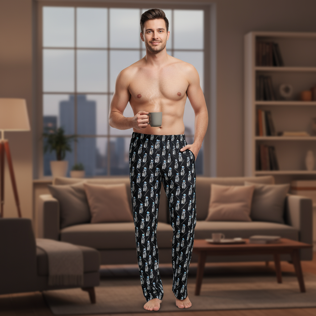 Diamond in the Rough-Black Men's Pajama Pants